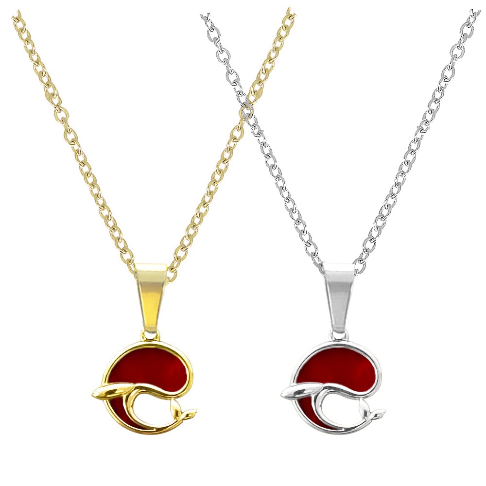 Cute Dolphin Stainless Steel Titanium Steel Plating Inlay Agate Shell Pendant Necklace display picture 2