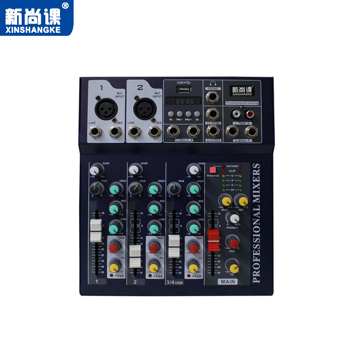 블루투스 U 디스크 이펙터 녹음 사운드 카드 앰프 믹서와 함께 라이브 전문 믹서 2/4/5/6/7