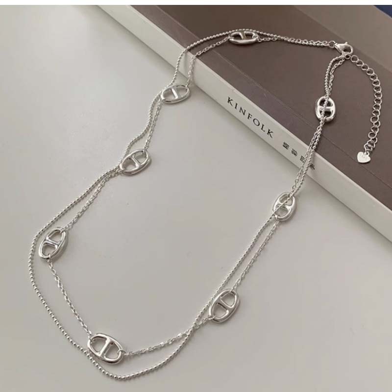 Copper Chain Material Copper Plating Pig Nose Necklace