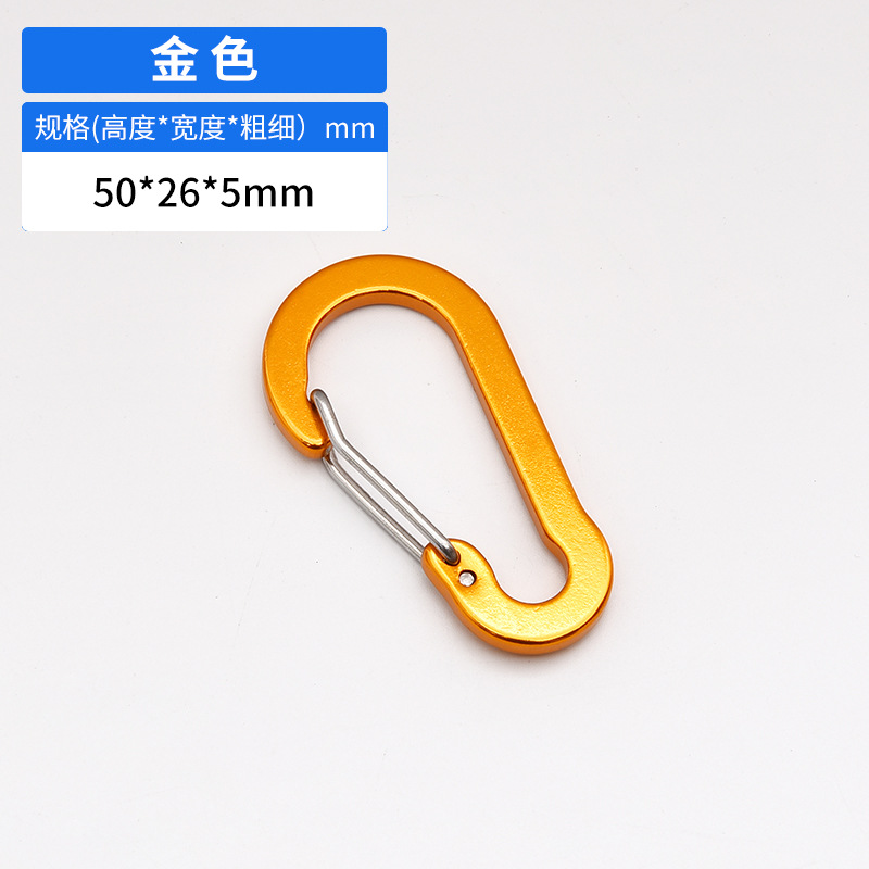 Fabricante al por mayor de mosquetones en forma de S n.° 5 de acero inoxidable con resorte para mochilas, hebilla de aleación de aluminio tipo calabaza, accesorios para exteriores.