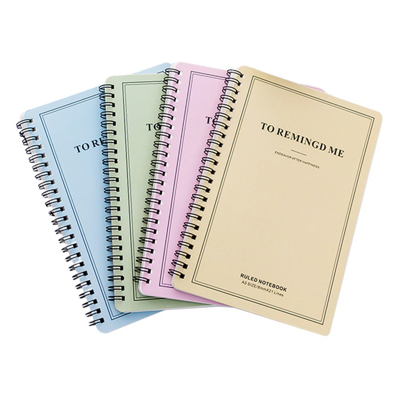 Fresco A5 bobina de ejercicio libro de oficina cuaderno de espiral de color caramelo libreta estudiante papelería