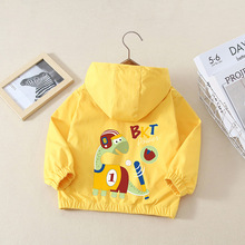 儿童春秋连帽夹克衫外套韩版女童2025新款中大童男孩帅气冲锋衣潮