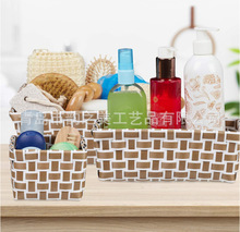 加工定制pp打包带材质纯手工编织套四化妆品篮、收纳篮、饰品篮