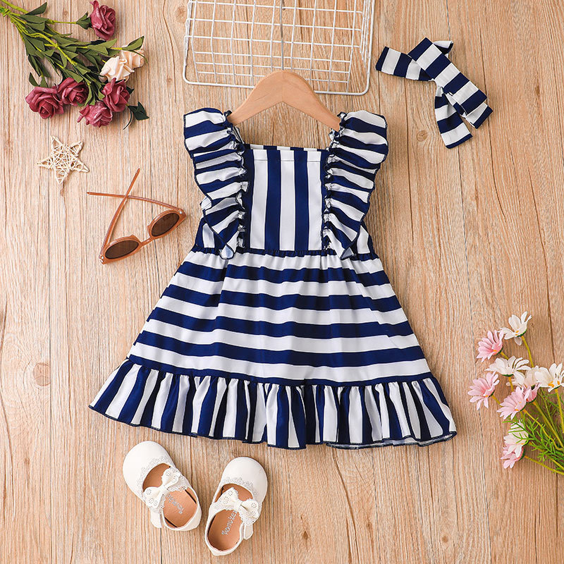 Children's Clothing Wholesale Summer Girls Suspender Skirt Casual Striped Skirt display picture 1