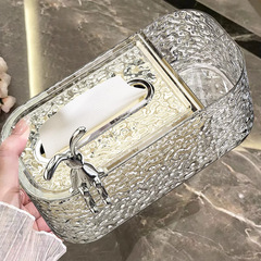 Glacier pattern tissue box living room high-end light luxury paper drawer coffee table multi-function remote control storage box tissue box