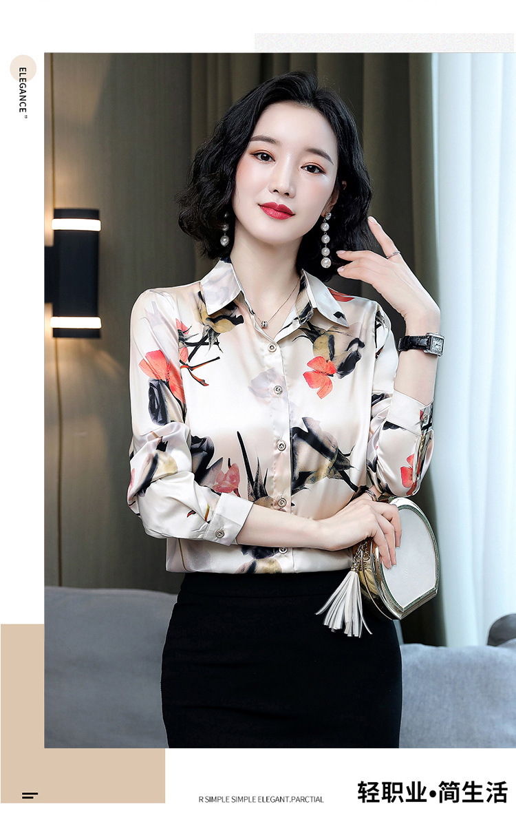 E9636 1520K ÁO SƠ MI NỮ XIAENHA DÀI TAY MÙA XUÂN THU ĐÔNG THỜI TRANG NỮ LỤA TƠ TẰM G04 SẢN PHẨM MỚI