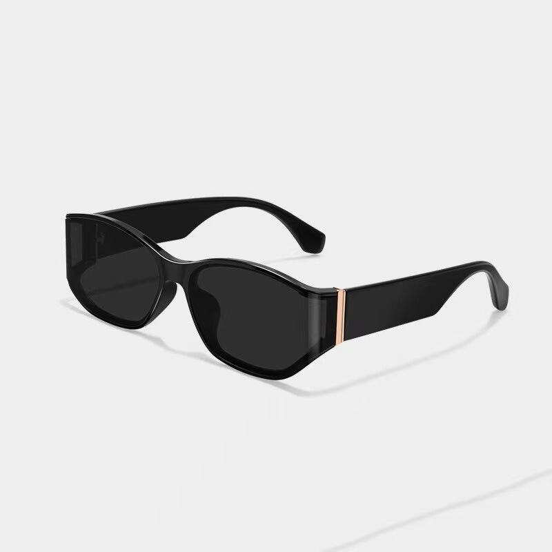 25 New Men's and Women's Couple Sunglasses, Anti-Uv, Retro, High-End Curved Screen Design, Cat-Eye Sunglasses
