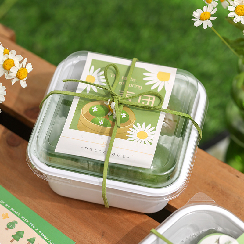 青团包装盒4/6粒透明糕点便当盒手工自制点心礼盒雪媚娘打包盒子