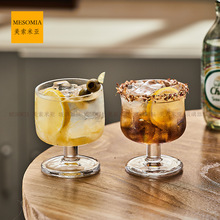 美索米亚简约矮脚玻璃杯高档设计感鸡尾酒杯高颜值拿铁冷萃咖啡杯