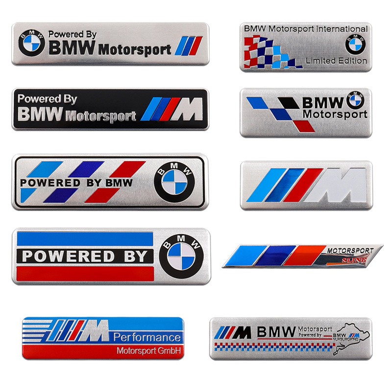 Suitable for BMW car stickers M performance metal car stickers BMW nameplate aluminum logo leaf board decorative stickers Suitable for BMW car stickers M performance metal car stickers BMW nameplate aluminum logo leaf board decorative stickers