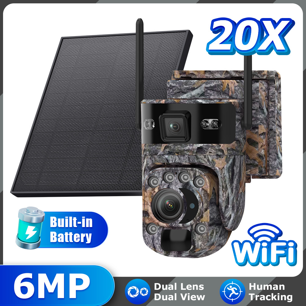 Cross-Border New Model Bush Camouflage Zoom Solar Camera Low-Power High-Definition Full-Color Night Vision Surveillance Camera