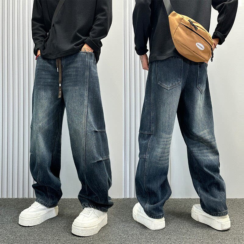 Loose Straight-Leg Jeans, Trendy and Versatile, 2026 New Men's Jeans for the Job Season, Layered Wear, American Style, Durable