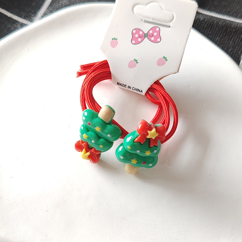 Regalo di Natale Accessori per capelli per bambini di Natale Babbo Natale Fascia elastica alta Albero di Natale Pupazzo di neve Alce Elastico per capelli Scrunchie per le feste_voghion.com