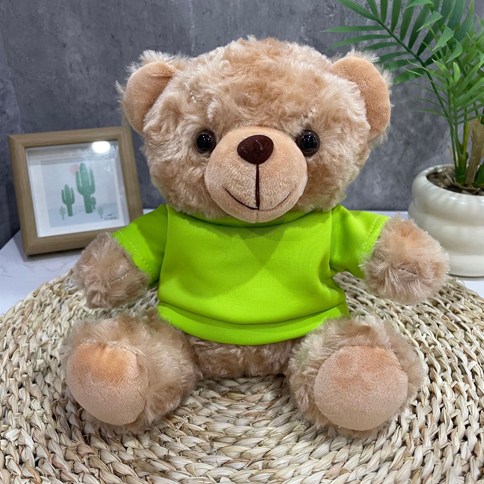 Teddy Bear se puede imprimir LOGO evento de vacaciones muñeca regalo para el hogar adornos de escritorio abrazar juguetes de peluche
