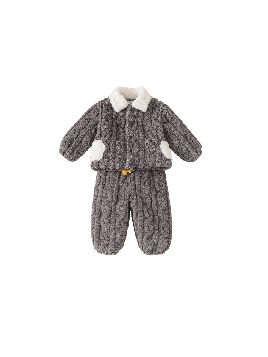 Yubao ropa para niños pijamas para niños otoño y invierno caliente nuevo terciopelo grueso de invierno para niños set de ropa para el hogar