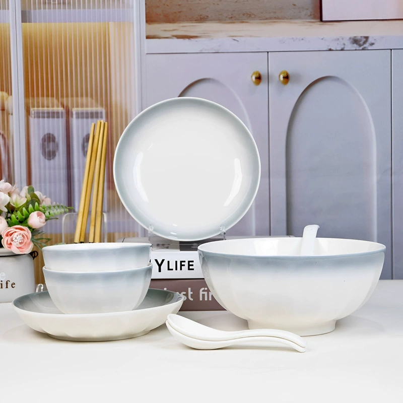 Ceramic Soup Bowl Set, simple elegant design, assorted pieces (ceramic tableware)