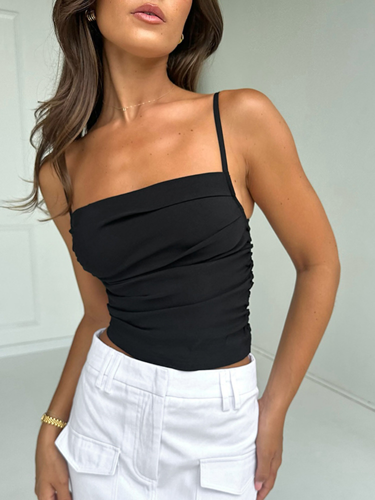 Summer solid sexy T-shirt sleevless