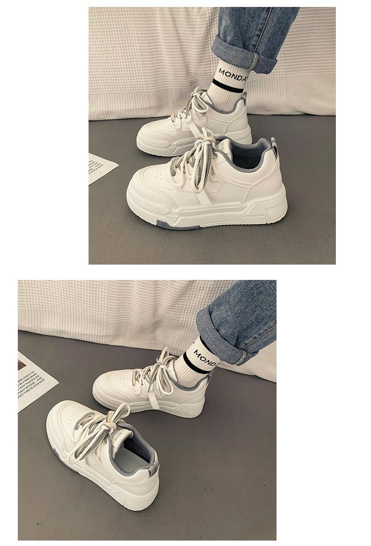 35-43 Übergröße Damen 41 dicke Sohlen vielseitige weiße Frühlingsdesign sportliche und lässige Boardschuhe 42_voghion.com