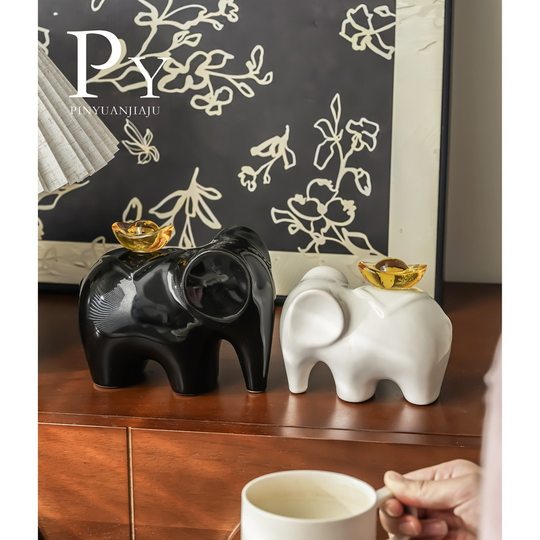 Nordic Modern High-end Light Luxury Wine Cabinet Xiang Yun Bao Da Xiang Ornaments Ji Xiang Decorations Living Room Entrance Office