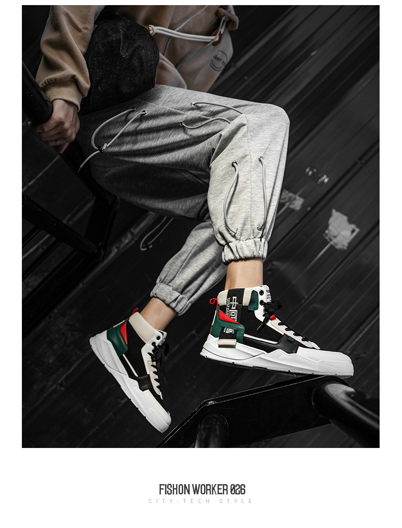 Sneakers alte Scarpe da uomo Inverno Nuova primavera e autunno Traspirante Casual Versatile Plus Velluto Cotone Sport Alla moda_voghion.com