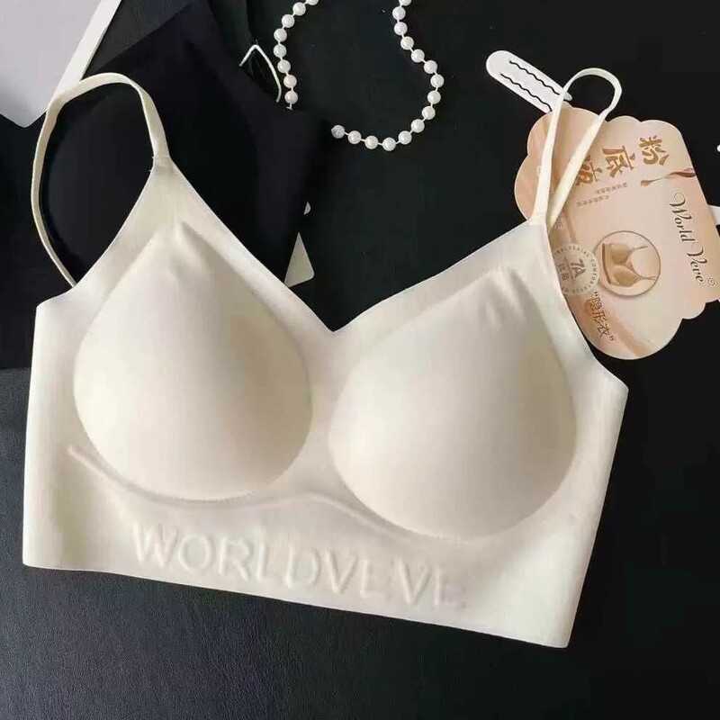 Summer New Product 5169 # V-Neck Seamless Liquid Foundation Invisible Bra with Breathable Back Strap and Fixed Cup Wrap Bra.
