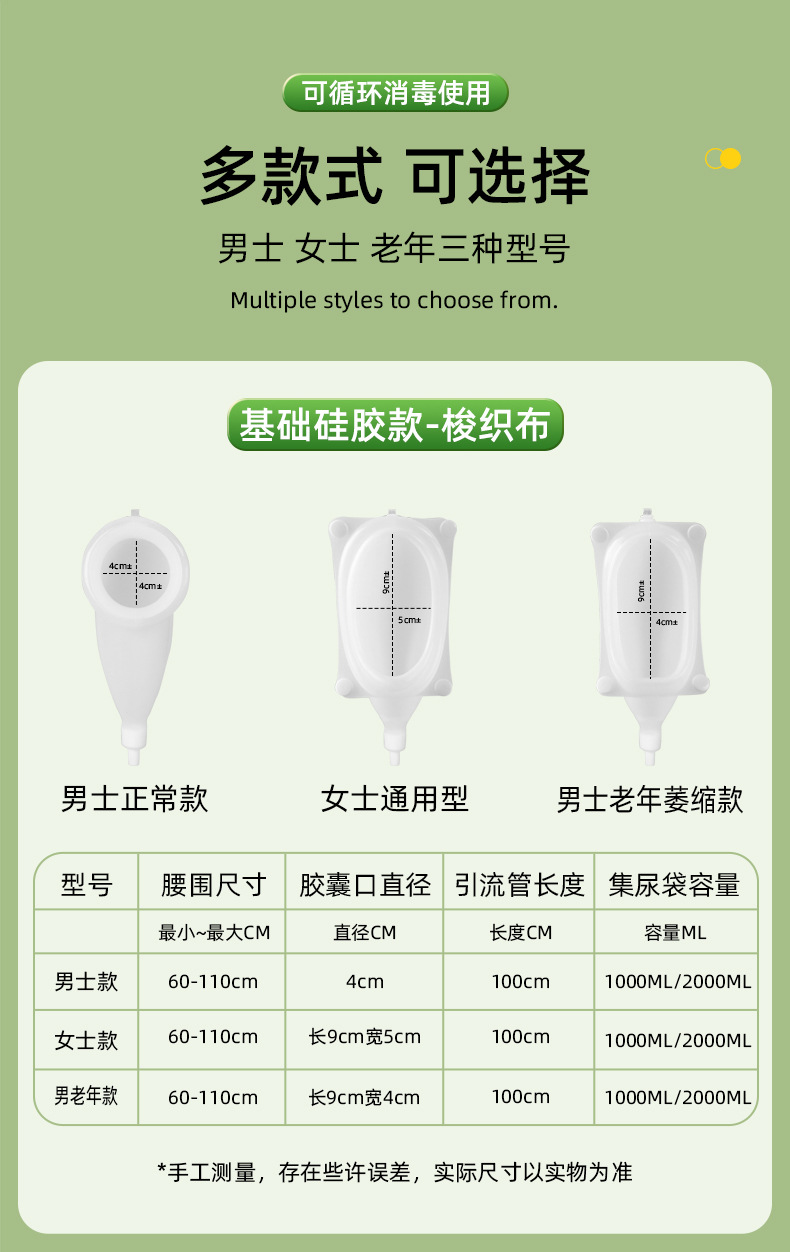 Urinal for the Elderly, Male Bedridden Urinary Catheter, Urine Collection Bag, Female Elderly Paralyzed Urine Bag, Car Emergency Urine Bag
