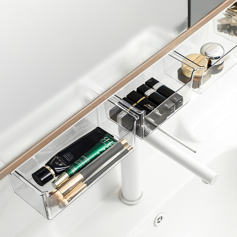 Under-The-Desk Hanging Storage Box for Student Office Sundries Drawer-Type Hidden Organizer Box Home Storage Box under the Partition