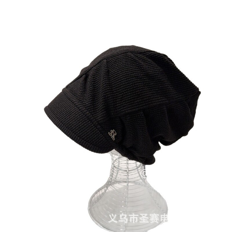 大头围方圆脸冷帽秋冬复古日系套头堆堆帽子女保暖护耳百搭包头帽|undefined