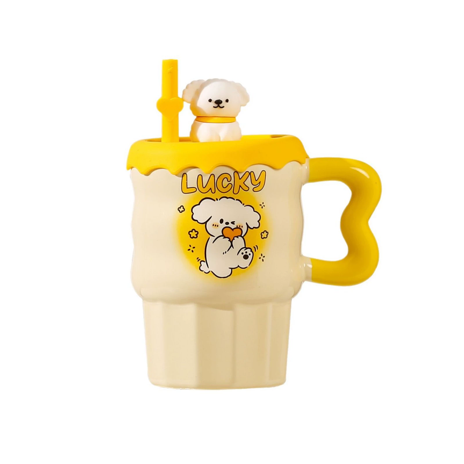 Cute high quality ceramic glass cover, creative gift box