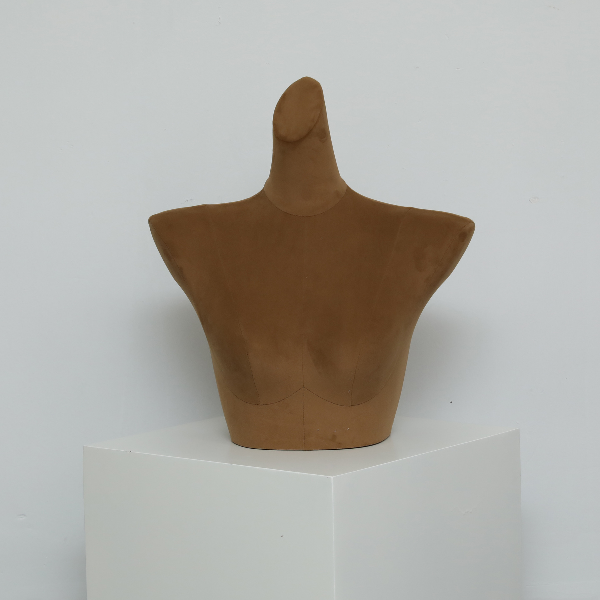 (벨벳 플랫 숄더 가슴 몰드 [커피 컬러])