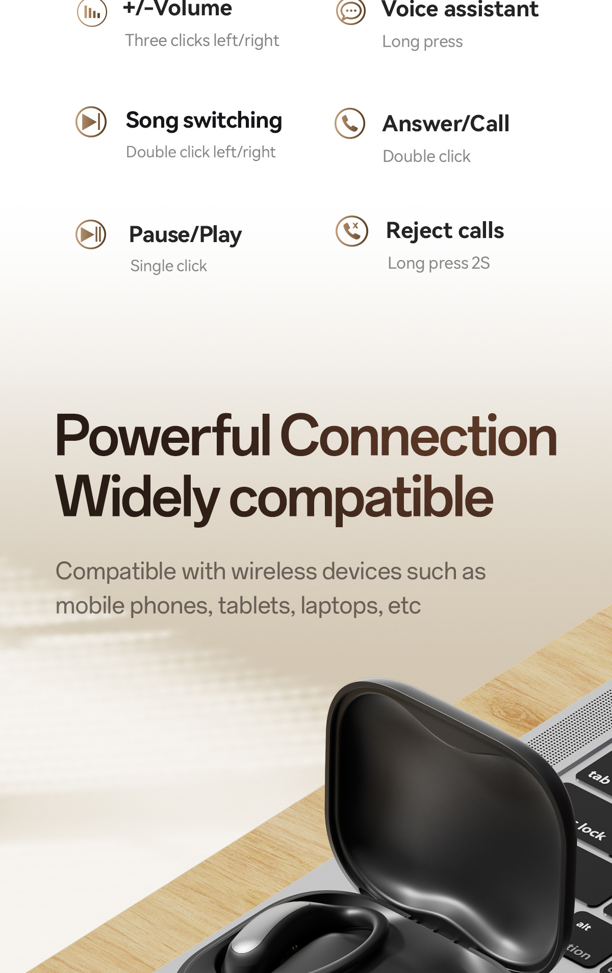 OWS New Model M140 HIFI High-Quality Ear-Hook Wireless Bluetooth Noise Cancelling_voghion.com