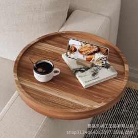 木制托盘沙发扶手桌家居客厅桌夹可调节扶手托盘饮料架实木零食盘