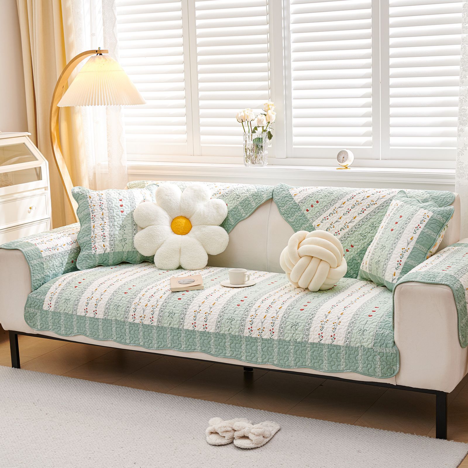 Funda de sofá universal de algodón puro antideslizante_voghion.com