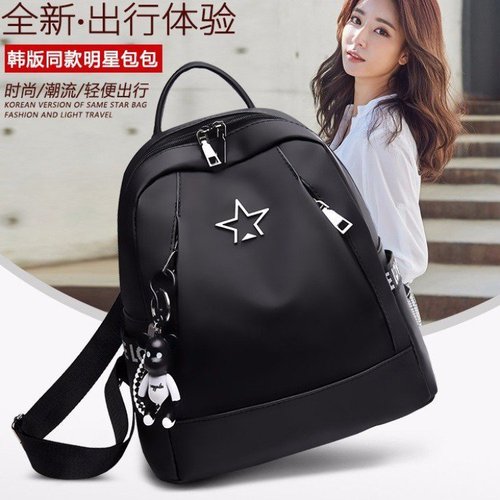 Summer women's backpack, casual backpack, women's bag, solid color nylon backpack, foreign trade trendy bag, cross-border wholesale bag