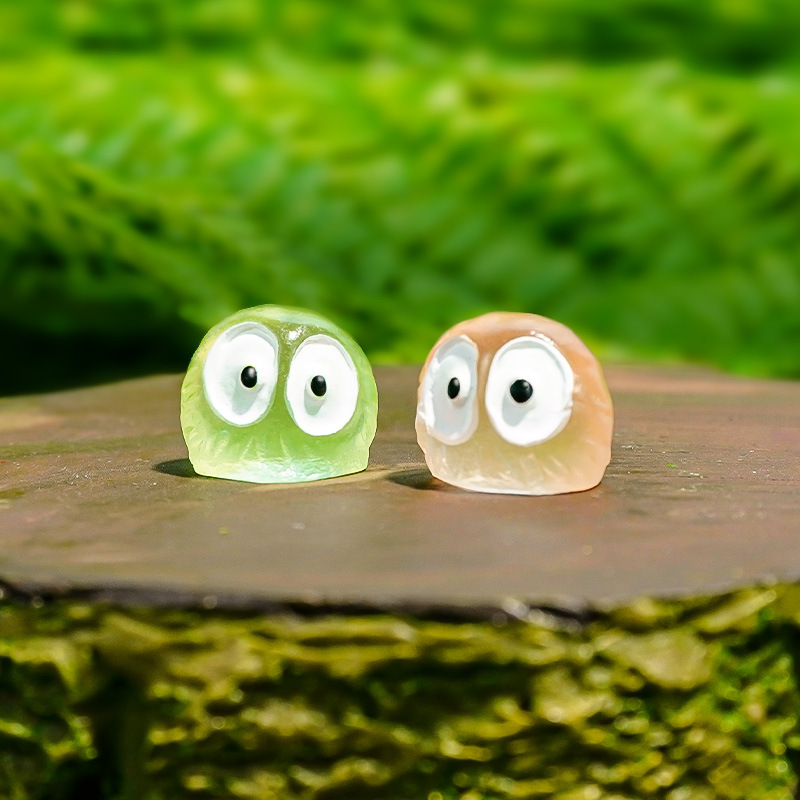 Micro paisaje accesorios de decoración de bricolaje color luminoso pequeña bola de carbón negro muñeca artesanías de resina mini adornos