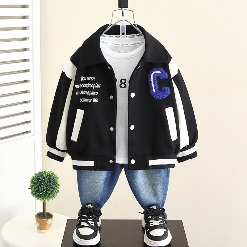 Boys Fall Baseball Jacket Children's Spring And Autumn Jacket Top Boys Fall Trend_voghion.com