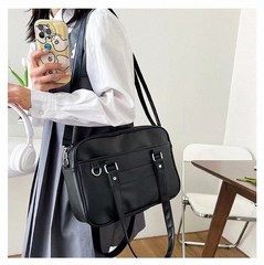 日系学院风jk制服包PU女包 斜挎手提包学生上课通勤包纯色单肩包