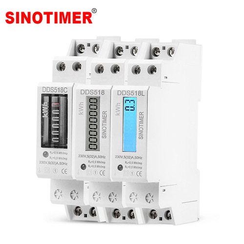 DDS518L 1P 18MM Wide Mini Home Digital Energy Meter 220V Track Single Phase Electronic Energy Meter