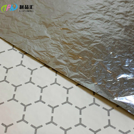 silver Sandwich Aluminum Foil Hamburger Paper Honeycomb Aluminum Foil Composite Paper Oil-proof Thermal Insulation Disposable Takeaway Packaging