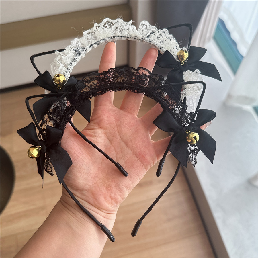 80g Weight Hair Band Hair Accessories Type 1 Piece Quantity Holiday, Stage Occasion Lace Material Bunny Ears, Cat Ear Pattern All Seasons Season Women's Gender Cute, Simple Style Style Cute Simple Style Women's Bunny Ears Cat Ear Lace Hair Band 3