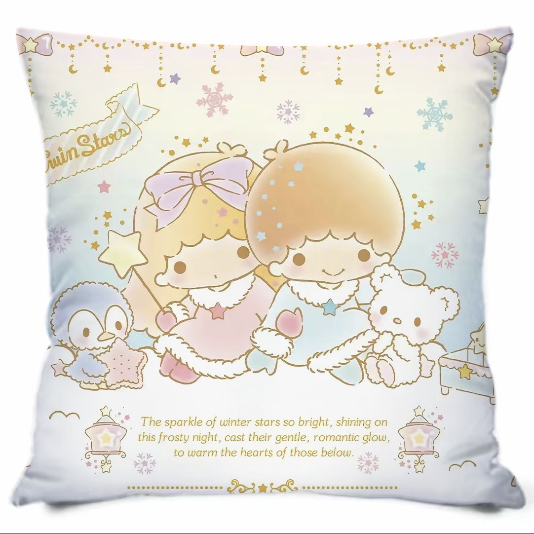Almohada con estampado de dibujos animados de Sanrio, linda almohada de sofá para dormitorio, cojín de cabecera, cojín de asiento con soporte lumbar para coche