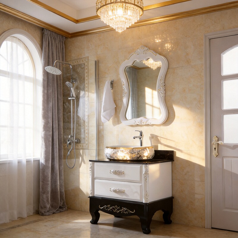 European-Style Pvc Bathroom Cabinet Set, Simple European Bathroom Cabinet, Bathroom Sink Cabinet, Washbasin Cabinet, Floor-Standing Washstand European-Style Pvc Bathroom Cabinet Set, Simple European Bathroom Cabinet, Bathroom Sink Cabinet, Washbasin Cabinet, Floor-Standing Washstand