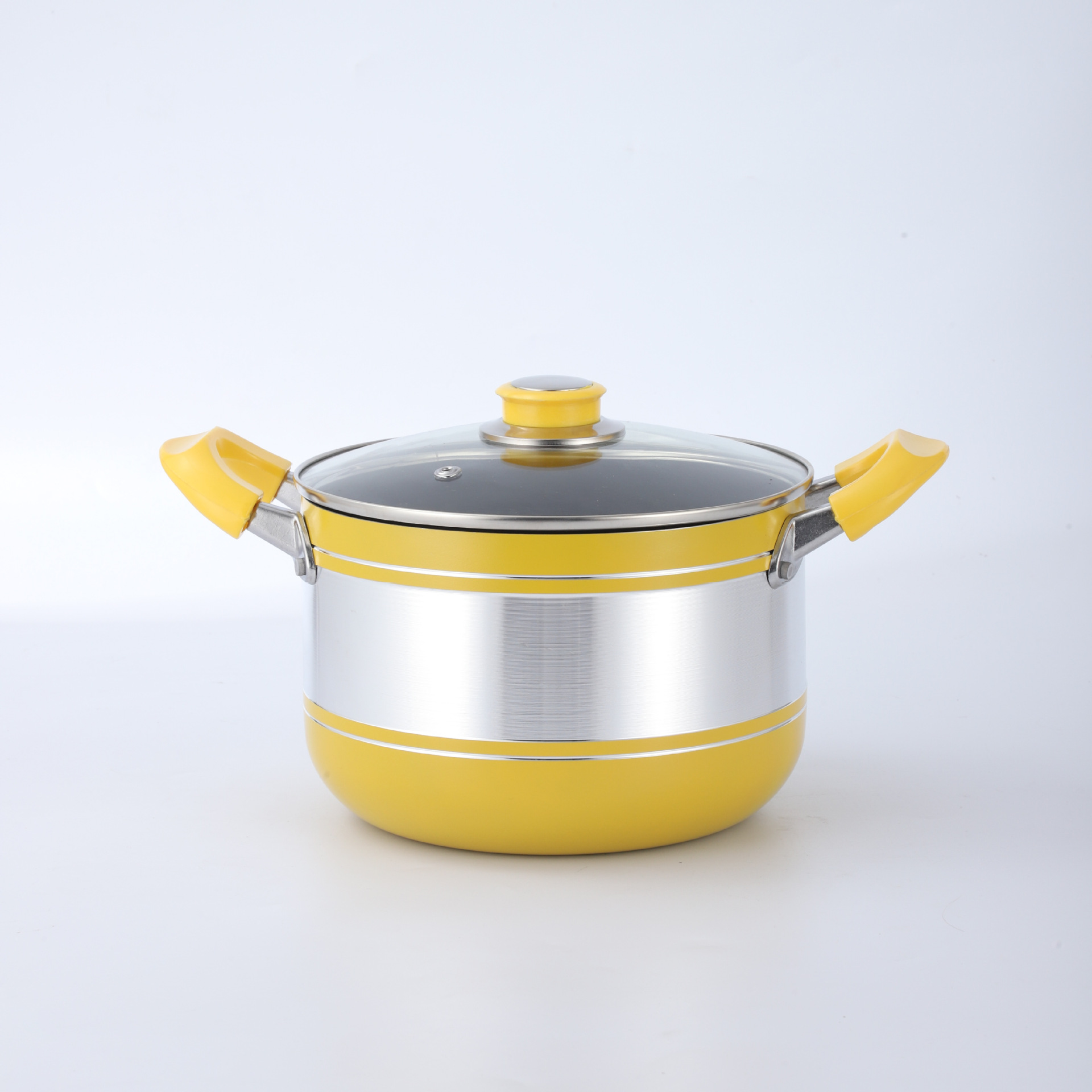 Olla de sopa doméstica multifuncional transfronteriza nueva olla de gran capacidad olla de vapor olla de cocción olla antiadherente binaural con tapa al por mayor