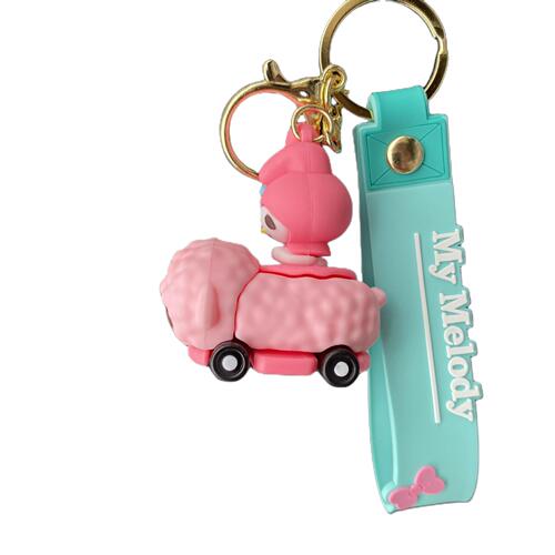 New Sanrio drag car keychain Minso Kuromi cute bag pendant car key chain wholesale