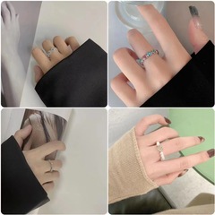 輕奢個性小眾設計精緻花朵戒指女ins風高級感可調節食指戒指環潮