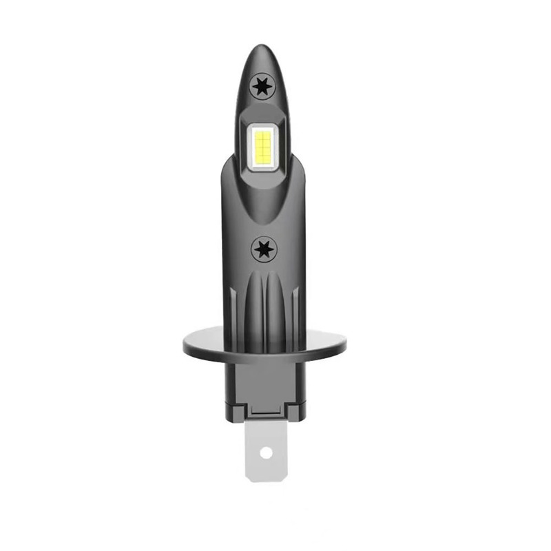 Mini In-line Fanless Stable LED Headlight Fog Light 1:1 Halogen Size Gun silver H1 H7 H11 H4