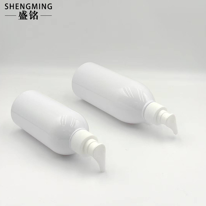 300ML500ML ホワイトローションボトルシャワージェル空ボトル PET ボディローションボトルプレスシャンプーボトル|undefined