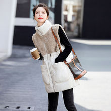 羽绒马甲女中长款2025秋冬装新款设计感拼接立领撞色加厚马夹外套