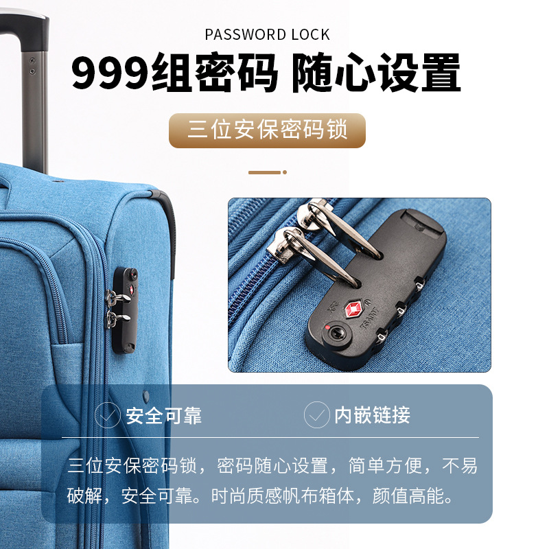 Maleta de tela Oxford, maleta de viaje de estudiantes de alta capacidad, maleta de embarque, maleta de embarque, maleta de viaje de estudiantes de alta capacidad