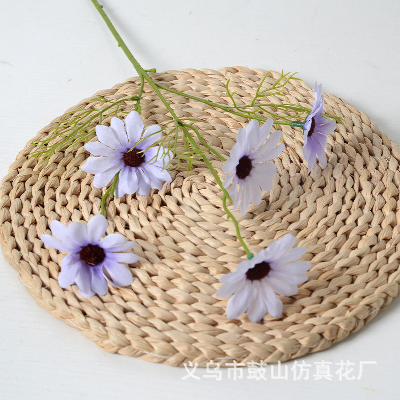 5-cabeza simulación crisantemo holandés Margarita crisantemo persa hogar boda fotografía accesorios decoración flor artificial fábrica al por mayor